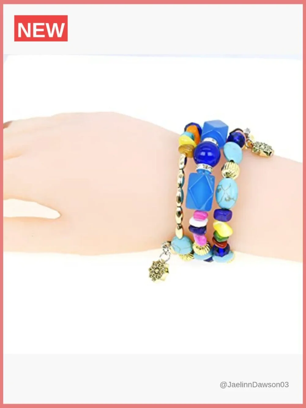 Boho Multilayer Agate Beads Charm Bracelet Bangle